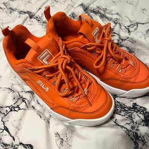 Orange Fila Disruptor Chunky Sneakers - Womens Size 7.5